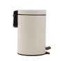 5L Round Lidded Trash Can Foot Pedal Garbage Bin for Kitchen Bathroom Hotel-White V1161-100815