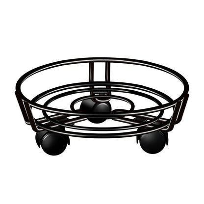 Movable Iron Potted Plant Stand for Home Garden Decoration-Black V1161-101164