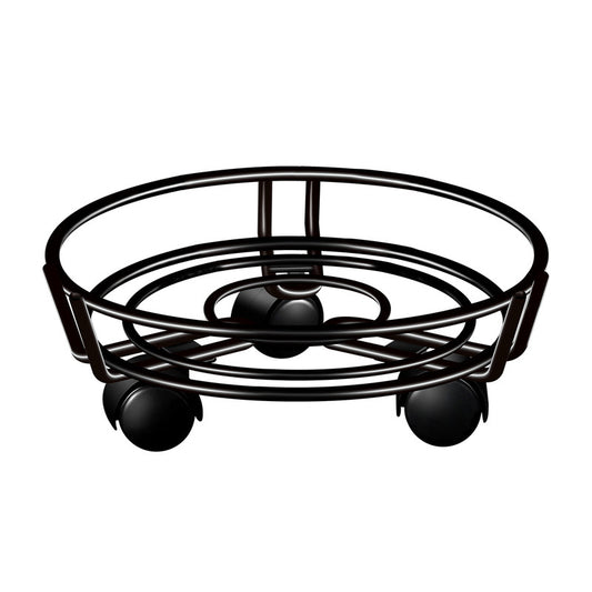 Movable Iron Potted Plant Stand for Home Garden Decoration-Black V1161-101164