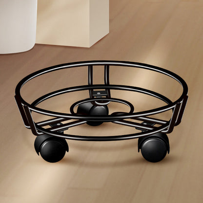 Movable Iron Potted Plant Stand for Home Garden Decoration-Black V1161-101164