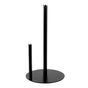 Iron Double Pole Paper Towel Holder for Kitchen Countertop Cling Film Storage Rack-Black V1161-101188