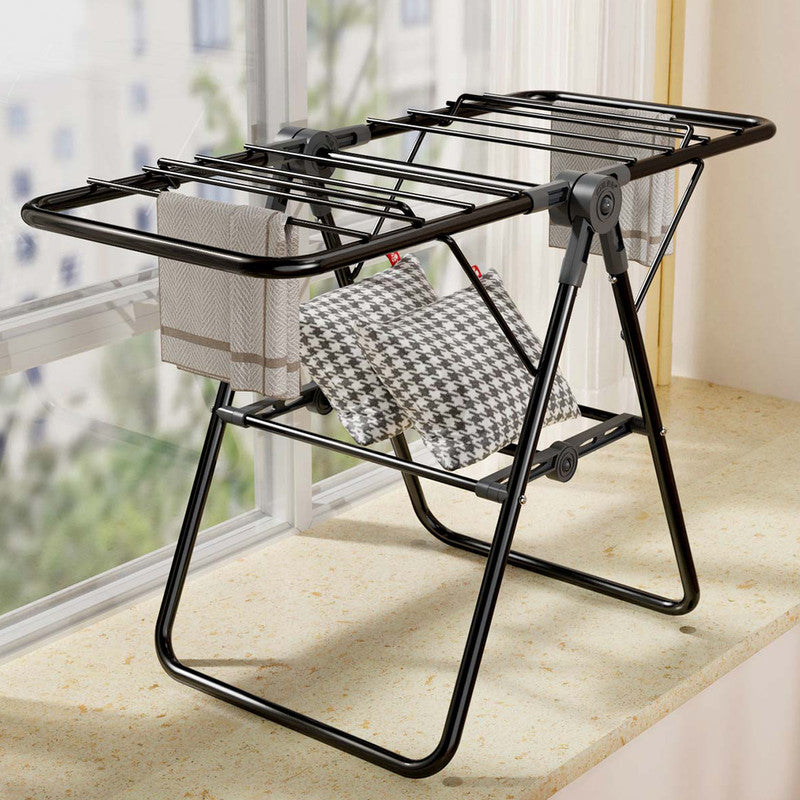 2-Tier Foldable Clothes Drying Rack for Balcony Bay Window-White V1161-101205