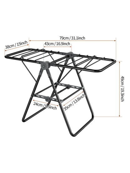 2-Tier Foldable Clothes Drying Rack for Balcony Bay Window-White V1161-101205
