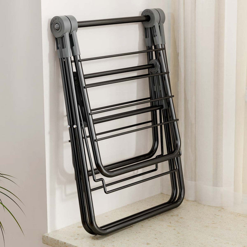 2-Tier Foldable Clothes Drying Rack for Balcony Bay Window-White V1161-101205