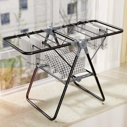 2-Tier Foldable Clothes Drying Rack for Balcony Bay Window-White V1161-101205