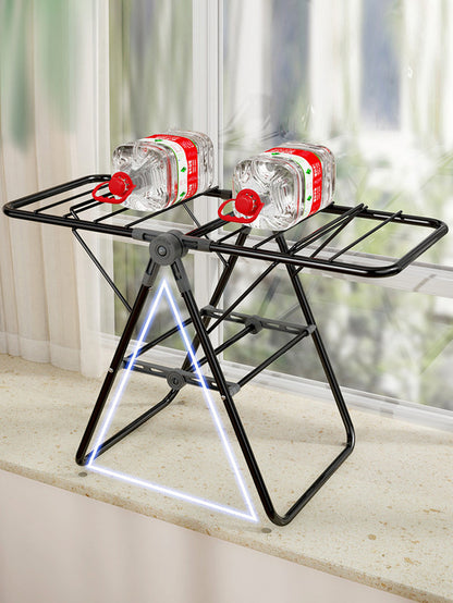 2-Tier Foldable Clothes Drying Rack for Balcony Bay Window-White V1161-101205
