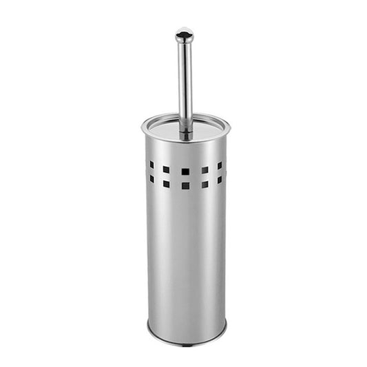 Stainless Steel Toilet Brush With Base and Long-Handled Brush for Bathroom Toilet Cleaning-Silver V1161-103401