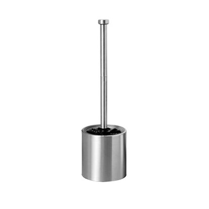 Long-Handled Toilet Brush With Glass Inner Liner For Bathroom Toilet Cleaning-Silver V1161-104104
