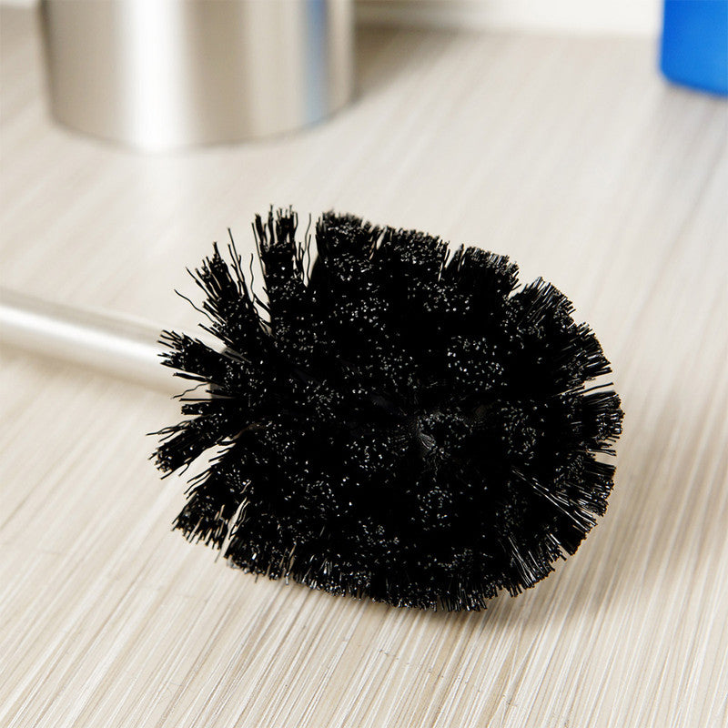 Long-Handled Toilet Brush With Glass Inner Liner For Bathroom Toilet Cleaning-Silver V1161-104104