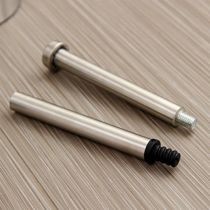 Long-Handled Toilet Brush With Glass Inner Liner For Bathroom Toilet Cleaning-Silver V1161-104104