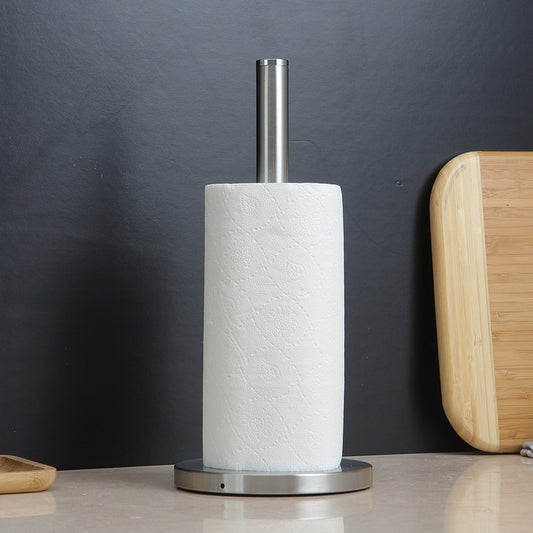 Stainless Steel Paper Towel Holder for Kitchen Countertop Cling Film Storage Rack-Silver V1161-105303