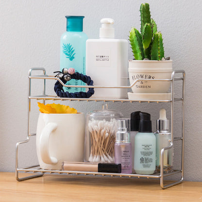 Mini Stainless Steel Kitchen Spice Storage Rack Bathroom And Toilet Organizer Rack-Silver V1161-107844