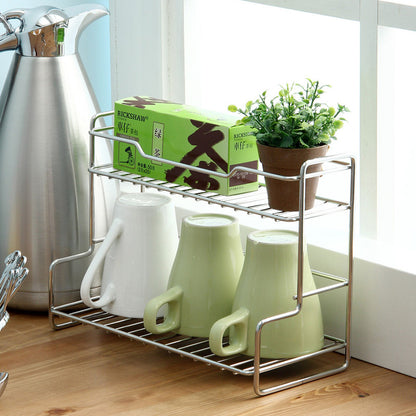 Mini Stainless Steel Kitchen Spice Storage Rack Bathroom And Toilet Organizer Rack-Silver V1161-107844