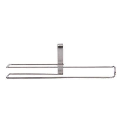 Stainless Steel No-punch Roll Paper Rack for Kitchen Cabinet Cling Film Storage Rack-Silver V1161-109311A
