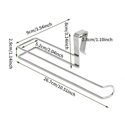 Stainless Steel No-punch Roll Paper Rack for Kitchen Cabinet Cling Film Storage Rack-Silver V1161-109311A