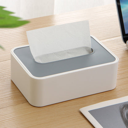 Desktop Tissue Box Height-Adjustable Storage Box for Home Living Room And Dining Room-White V1161-109720