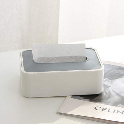 Desktop Tissue Box Height-Adjustable Storage Box for Home Living Room And Dining Room-White V1161-109720