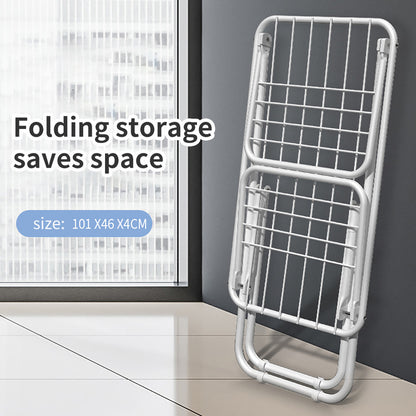 Upgrade Double Wing Floor Folding Drying Rack For Clothes Quilt Towel-White V1161-109759