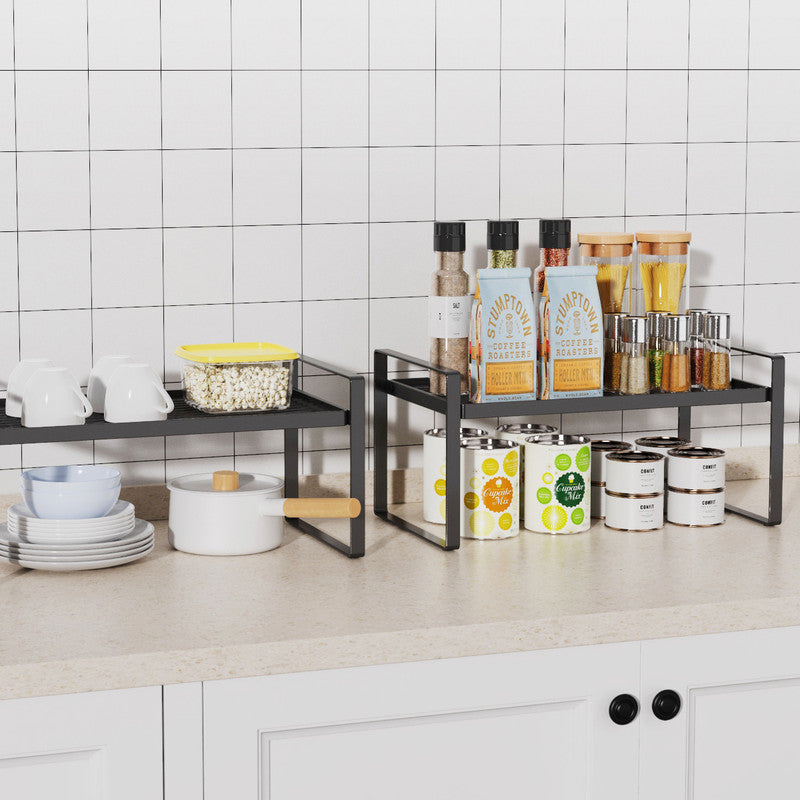 Kitchen Countertop Layered Storage Rack-Black V1161-600440