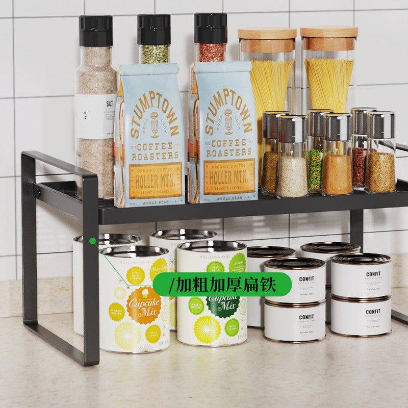 Kitchen Countertop Layered Storage Rack-Black V1161-600440