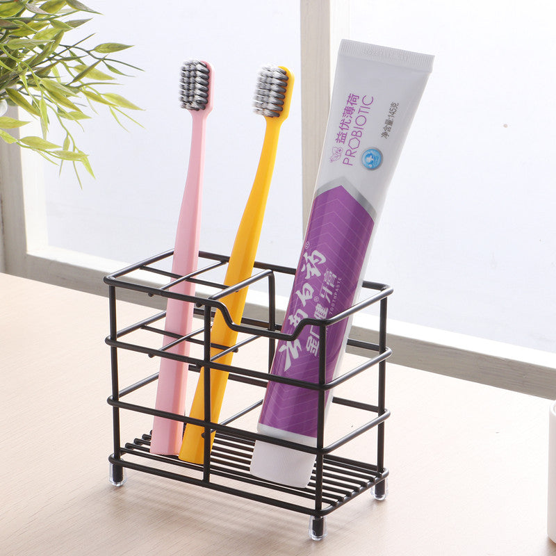 Four-section Toothpaste and Toothbrush Holder-Black V1161-600456