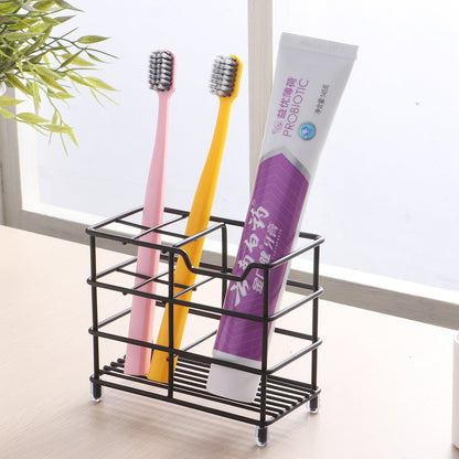 Four-section Toothpaste and Toothbrush Holder-Black V1161-600456