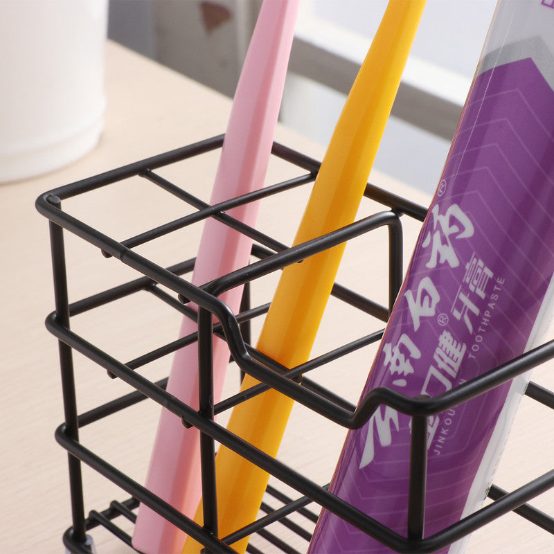 Four-section Toothpaste and Toothbrush Holder-Black V1161-600456