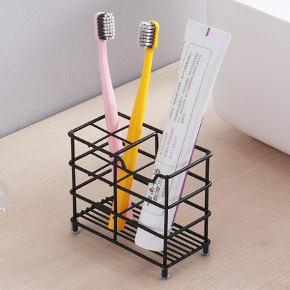 Four-section Toothpaste and Toothbrush Holder-Black V1161-600456
