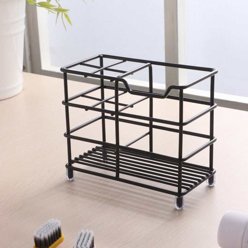 Four-section Toothpaste and Toothbrush Holder-Black V1161-600456