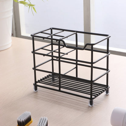 Four-section Toothpaste and Toothbrush Holder-Black V1161-600456