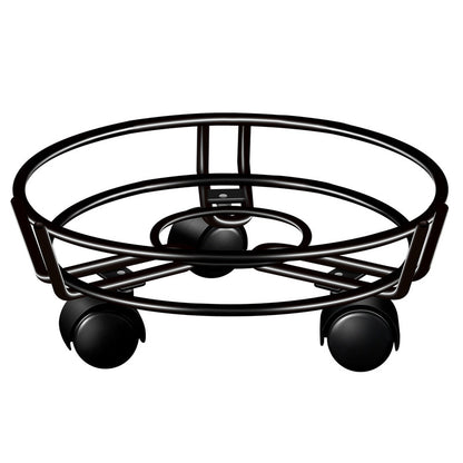 Movable Iron Potted Plant Stand for Home Garden Decoration-Black V1161-600464