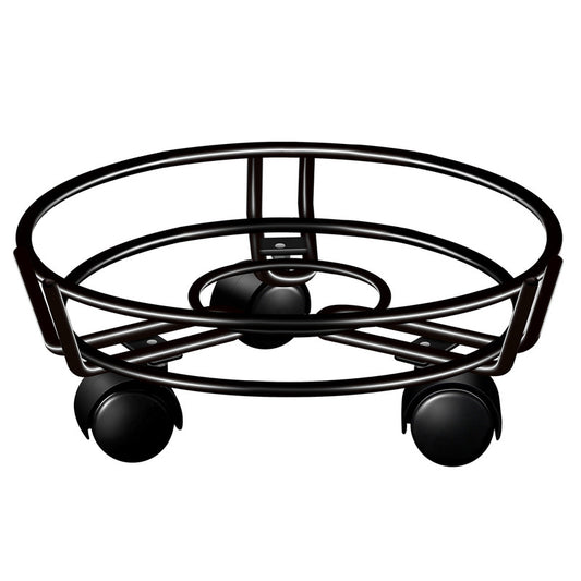 Movable Iron Potted Plant Stand for Home Garden Decoration-Black V1161-600464