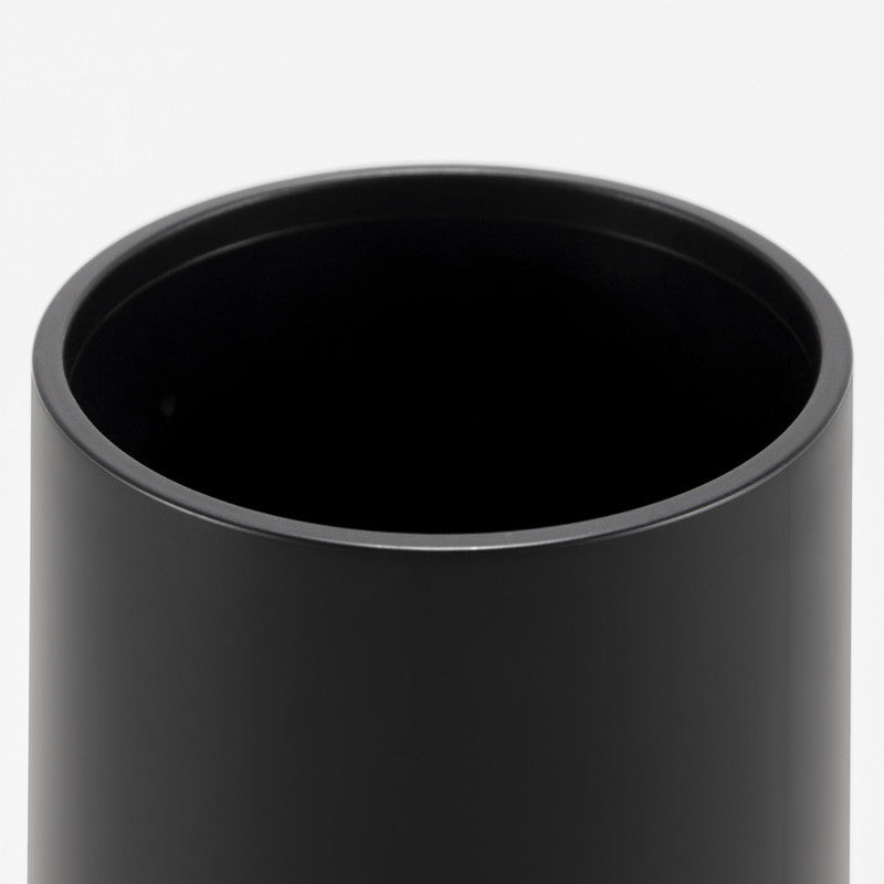 Plastic Toothbrush Cup with Bamboo Base Household Bathroom Essential-Black V1161-860004
