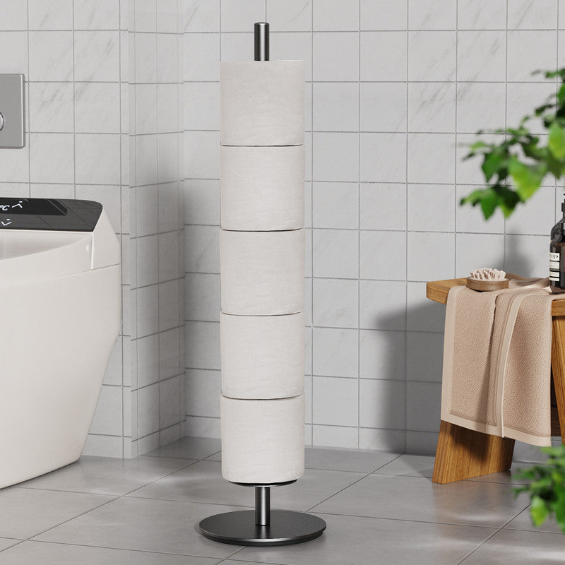 Household Floor-Standing Single-Pole Long Tissue Paper Holder-Black V1161-860045