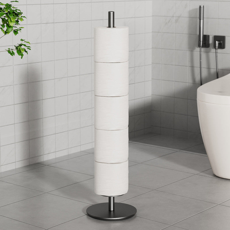 Household Floor-Standing Single-Pole Long Tissue Paper Holder-Black V1161-860045