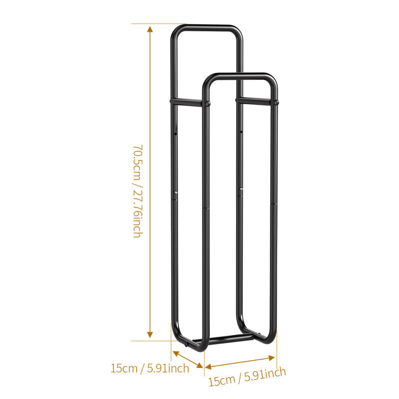 Double-Pole Towel Rack, Wall-Mounted Storage Rack for Bathroom,Black V1161-860081