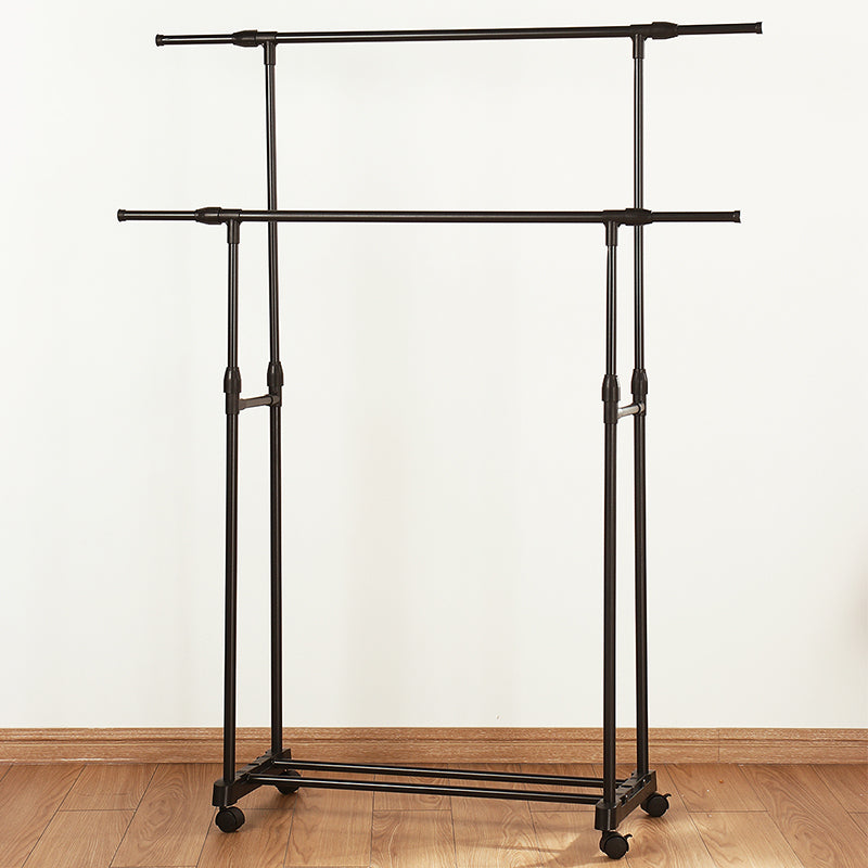 Double-rod Adjustable Clothes Rack with Pulley-Back V1161-972836