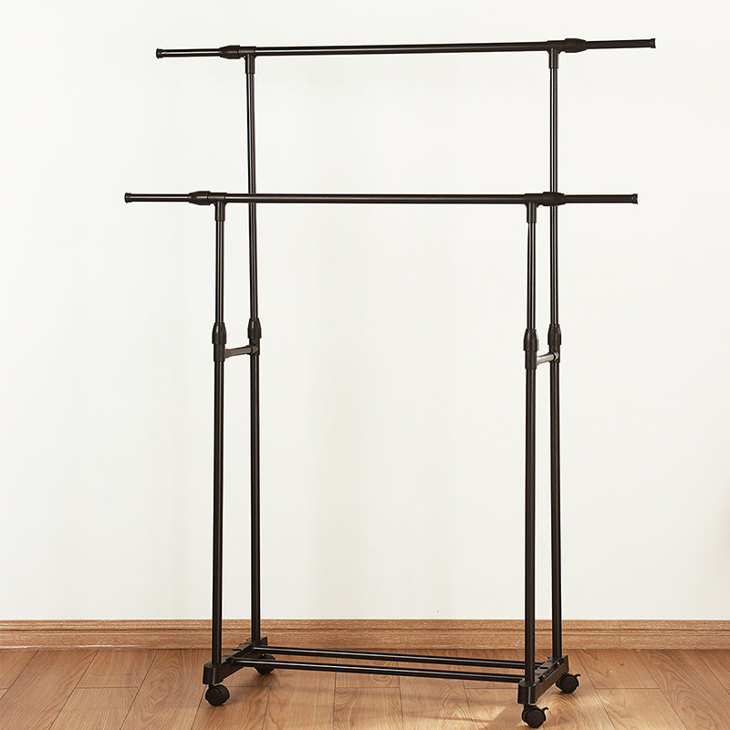 Double-rod Adjustable Clothes Rack with Pulley-Back V1161-972836