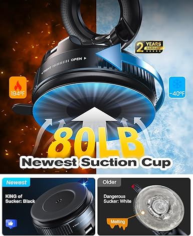 Suction Cup Phone Mount , 360 degrees Adjustable Magnetic Car Phone Holder, Pocket Size Foldable Car Mount, V1164-325724