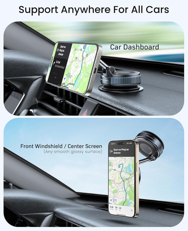 Suction Cup Phone Mount , 360 degrees Adjustable Magnetic Car Phone Holder, Pocket Size Foldable Car Mount, V1164-325724