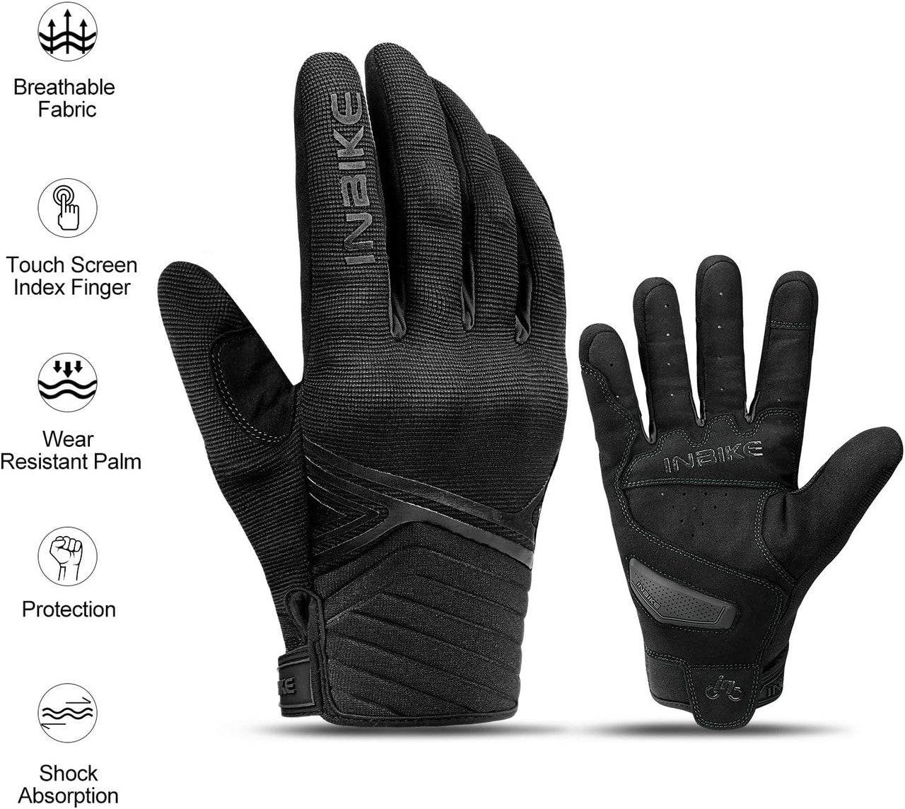 Breathable Mesh Motorcycle Gloves Touchscreen with TPR Palm Pad Hard Knuckle-Back-Medium V1164-325732