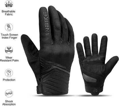 Breathable Mesh Motorcycle Gloves Touchscreen with TPR Palm Pad Hard Knuckle-Back-Medium V1164-325732