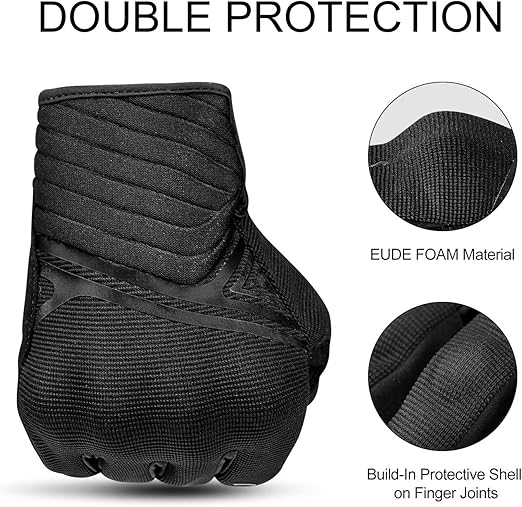 Breathable Mesh Motorcycle Gloves Touchscreen with TPR Palm Pad Hard Knuckle-Back-Medium V1164-325732