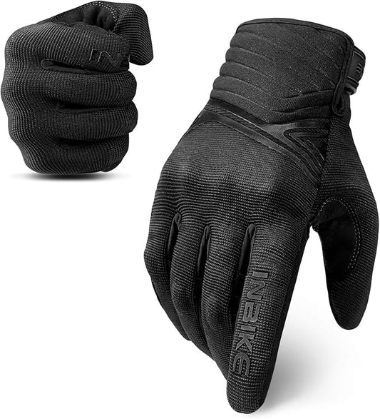 Breathable Mesh Motorcycle Gloves Touchscreen with TPR Palm Pad Hard Knuckle-Back-Small V1164-325733