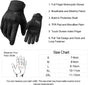 Breathable Mesh Motorcycle Gloves Touchscreen with TPR Palm Pad Hard Knuckle-Black-Large V1164-325734