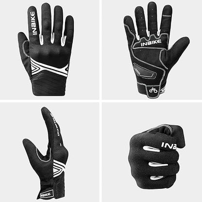 Breathable Mesh Motorcycle Gloves Touchscreen with TPR Palm Pad Hard Knuckle-White-Small V1164-325737