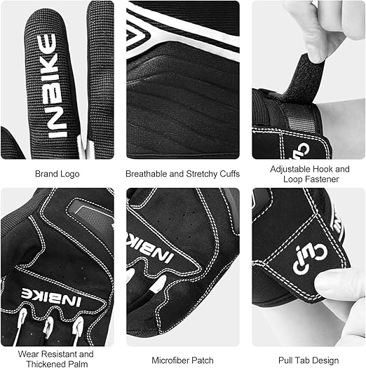 Breathable Mesh Motorcycle Gloves Touchscreen with TPR Palm Pad Hard Knuckle-White-Large V1164-325739