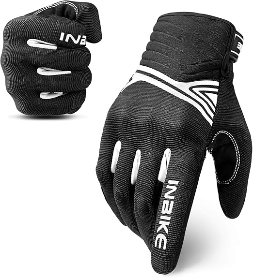 Breathable Mesh Motorcycle Gloves Touchscreen with TPR Palm Pad Hard Knuckle-White-XLarge V1164-325740