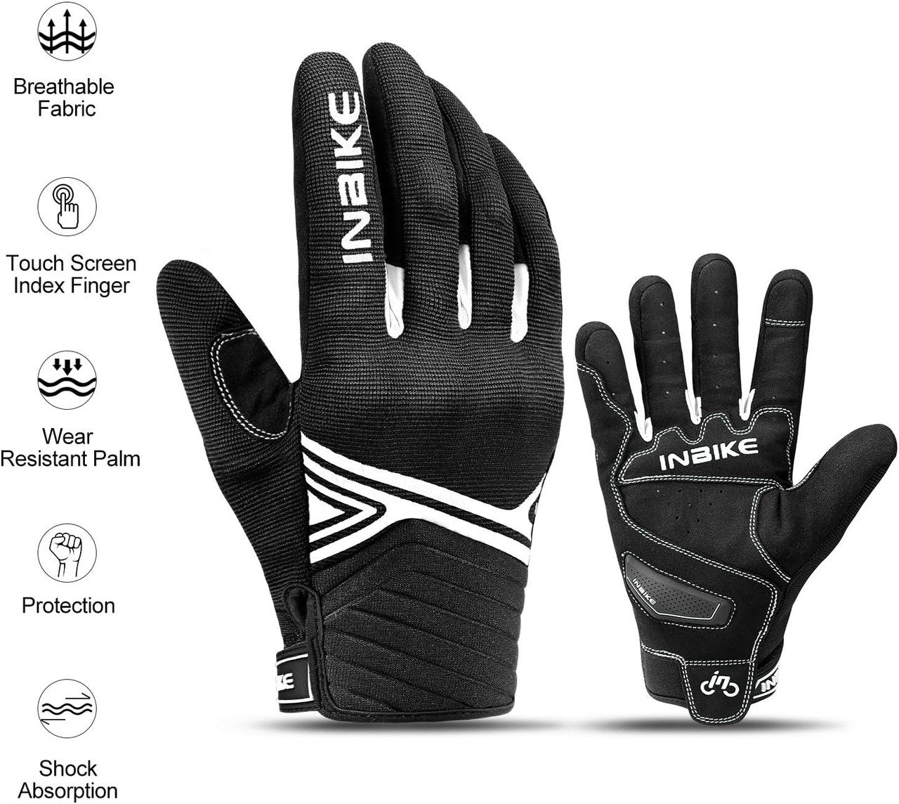 Breathable Mesh Motorcycle Gloves Touchscreen with TPR Palm Pad Hard Knuckle-White-XLarge V1164-325740