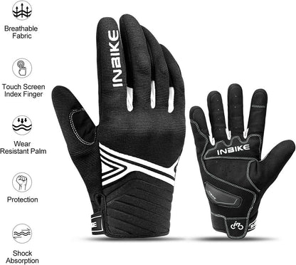 Breathable Mesh Motorcycle Gloves Touchscreen with TPR Palm Pad Hard Knuckle-White-XLarge V1164-325740